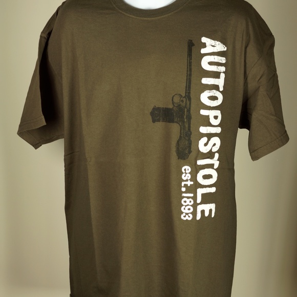 Men's AUTOPISTOLE - 1893 Borchardt Semi-Automatic Pistol Army Green T Shirt XL